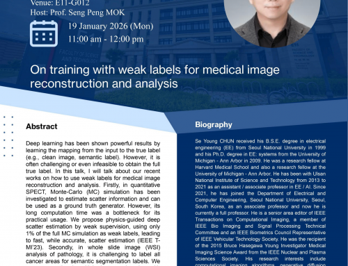 Seminar “On training with weak labels for medical image reconstruction and analysis”